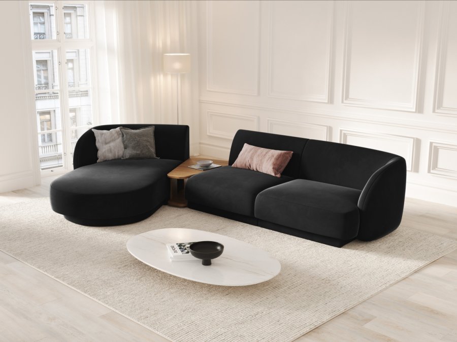 MICADONI  Velvet Left Modular Sofa, 