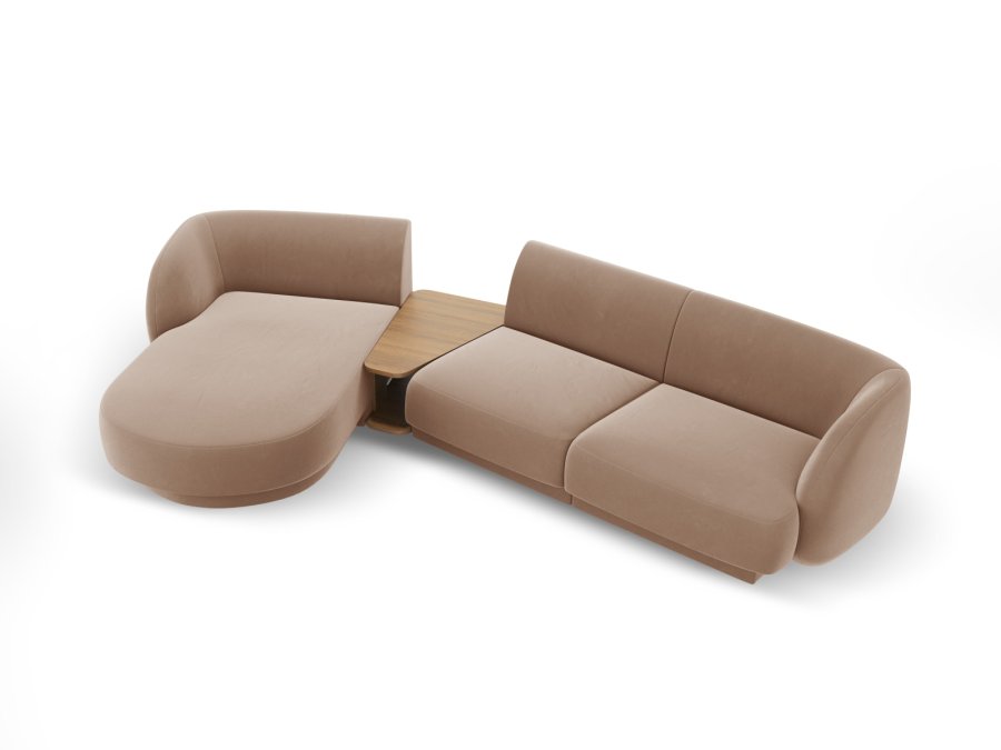 MICADONI  Velvet Left Modular Sofa, 