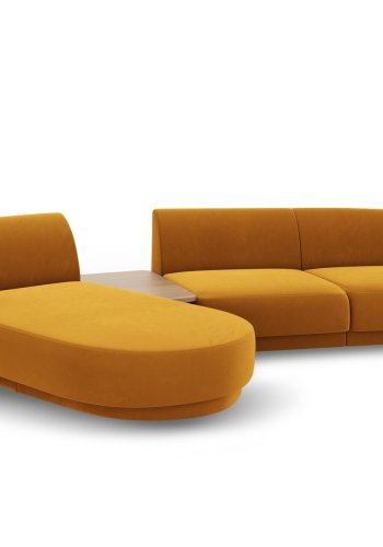 MICADONI  Velvet Left Modular Sofa, 