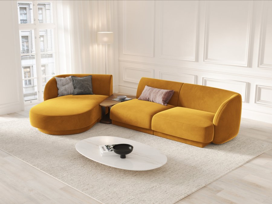 MICADONI  Velvet Left Modular Sofa, 