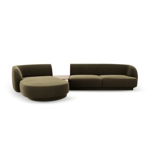 MICADONI  Velvet Left Modular Sofa, 