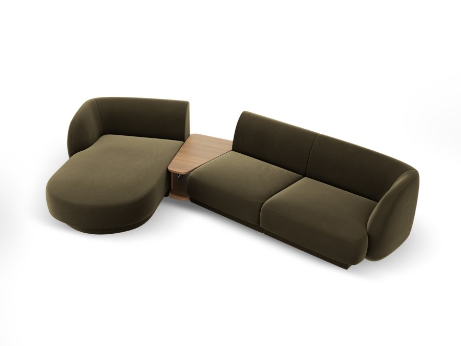 MICADONI  Velvet Left Modular Sofa, 