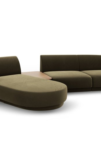 MICADONI  Velvet Left Modular Sofa, 