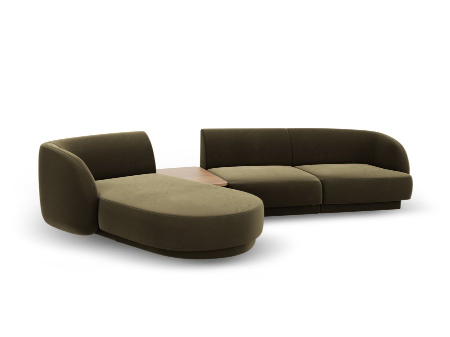 MICADONI  Velvet Left Modular Sofa, 