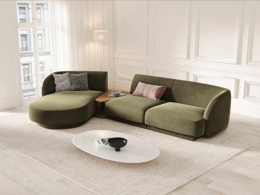 MICADONI  Velvet Left Modular Sofa, 