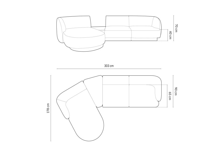 MICADONI  Venstre modulsofa, 