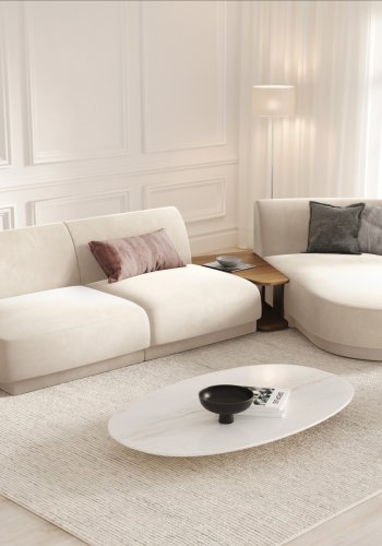 MICADONI  Velvet Right Modular Sofa, 