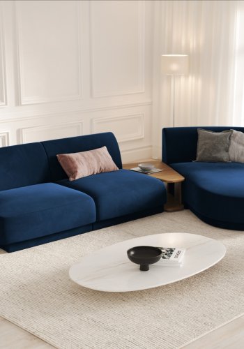MICADONI  Velvet Right Modular Sofa, 