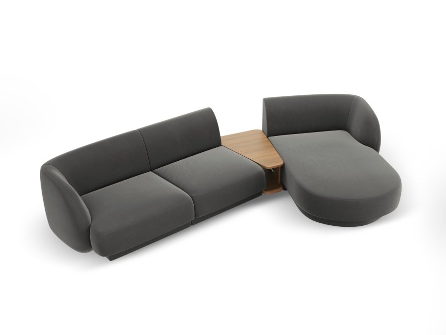 MICADONI  Velvet Right Modular Sofa, 