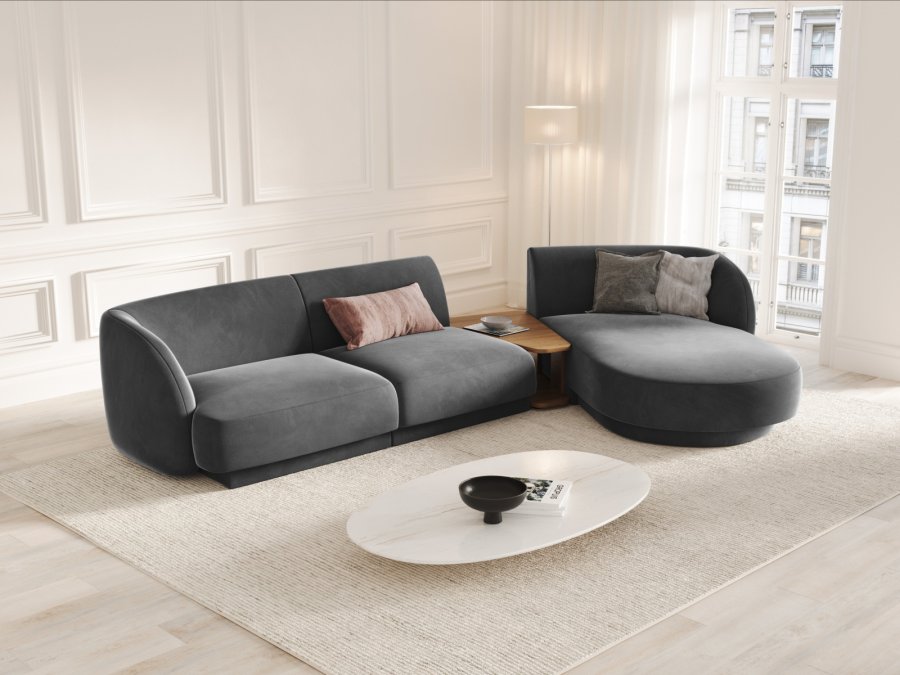 MICADONI  Velvet Right Modular Sofa, 