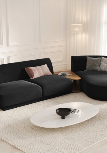 MICADONI  Velvet Right Modular Sofa, 