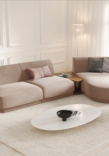 MICADONI  Velvet Right Modular Sofa, 