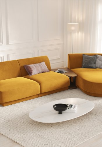 MICADONI  Velvet Right Modular Sofa, 
