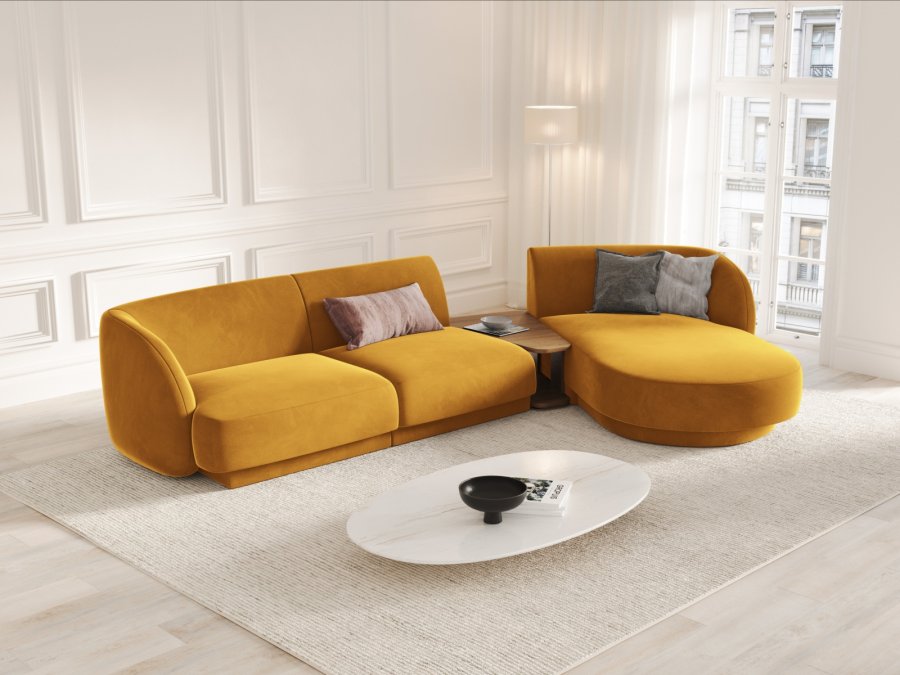 MICADONI  Velvet Right Modular Sofa, 