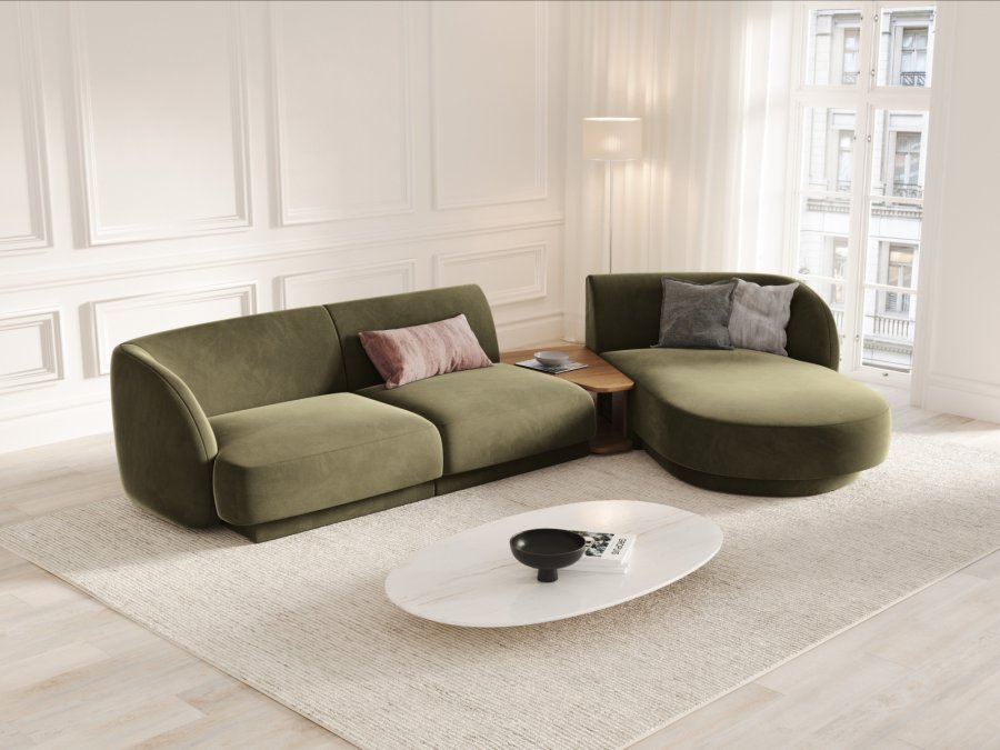 MICADONI  Velvet Right Modular Sofa, 