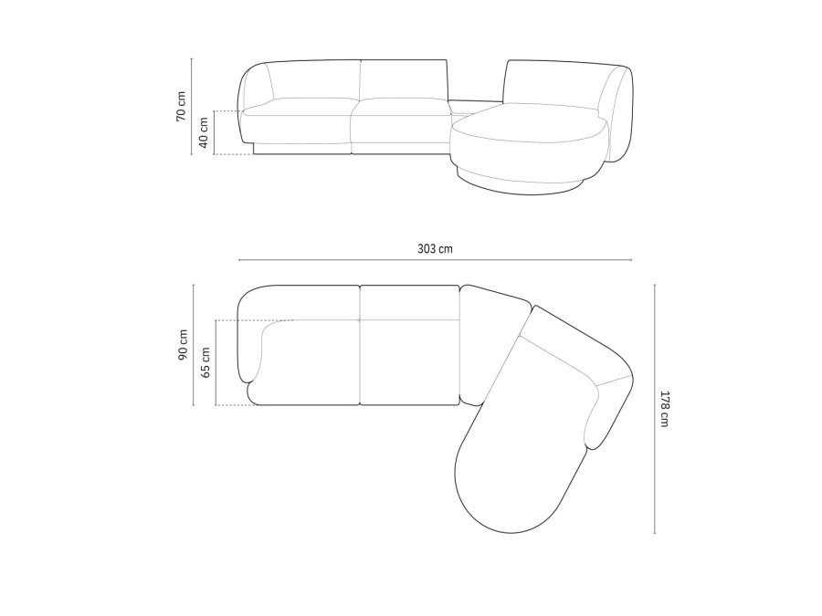 MICADONI  Hjre modulsofa, 