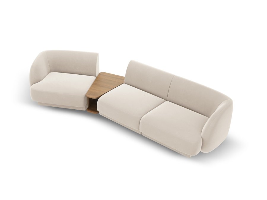 MICADONI  Velvet Left Modular Sofa, 