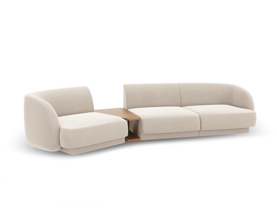 MICADONI  Velvet Left Modular Sofa, 