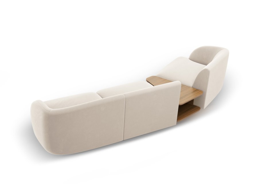 MICADONI  Velvet Left Modular Sofa, 