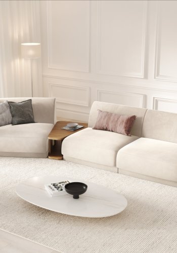 MICADONI  Velvet Left Modular Sofa, 