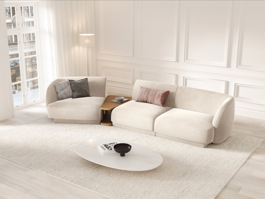 MICADONI  Velvet Left Modular Sofa, 
