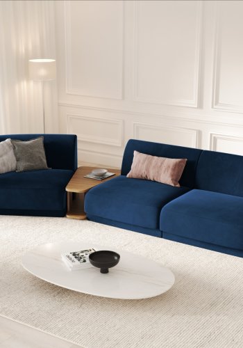 MICADONI  Velvet Left Modular Sofa, 