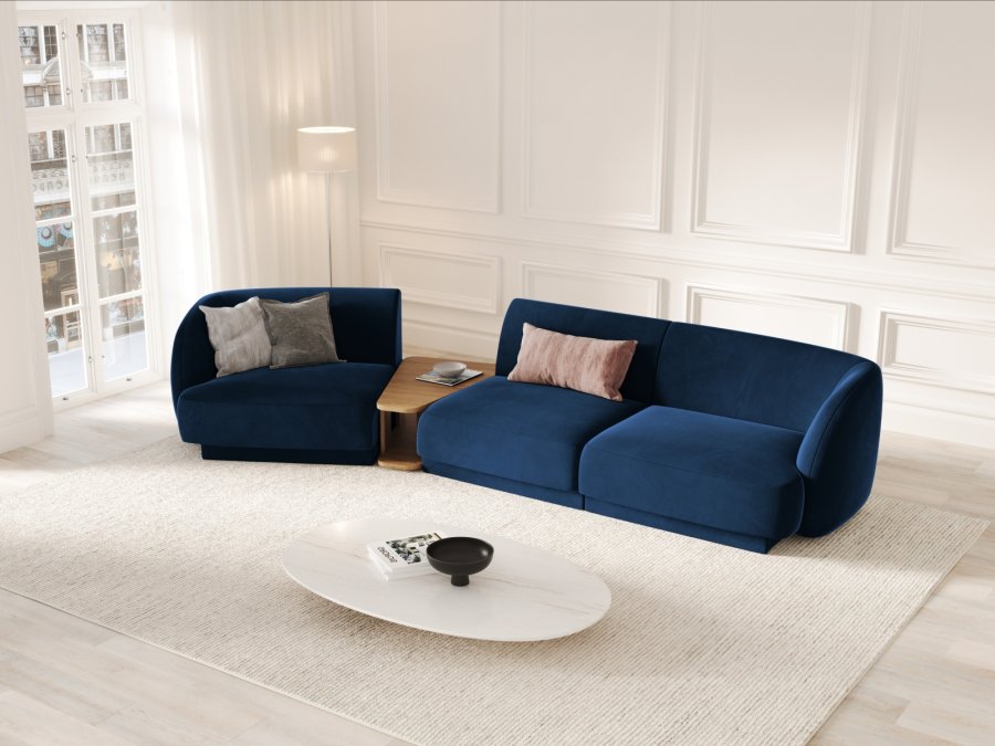 MICADONI  Velvet Left Modular Sofa, 