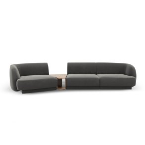MICADONI  Velvet Left Modular Sofa, 