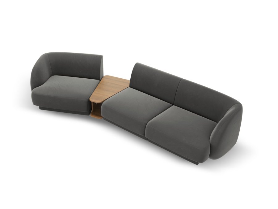 MICADONI  Velvet Left Modular Sofa, 