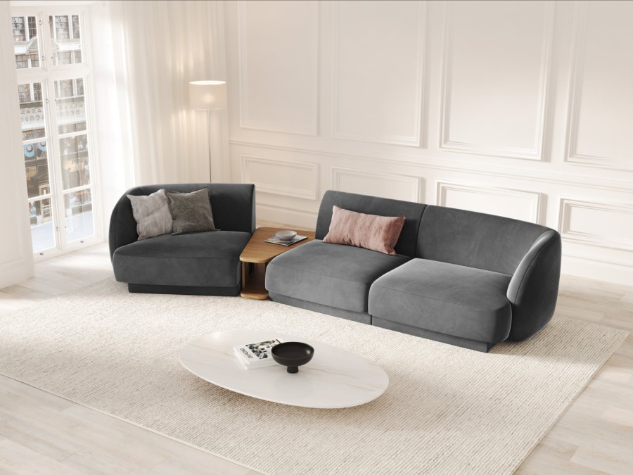 MICADONI  Velvet Left Modular Sofa, 