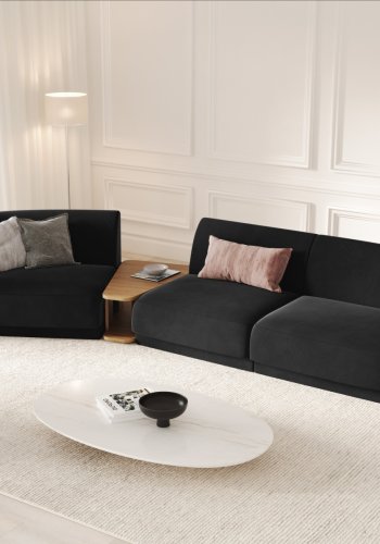 MICADONI  Velvet Left Modular Sofa, 