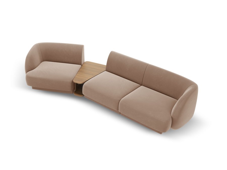 MICADONI  Velvet Left Modular Sofa, 