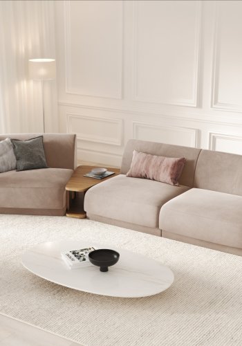MICADONI  Velvet Left Modular Sofa, 