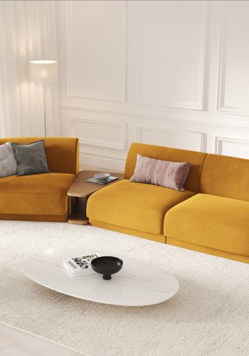 MICADONI  Velvet Left Modular Sofa, 