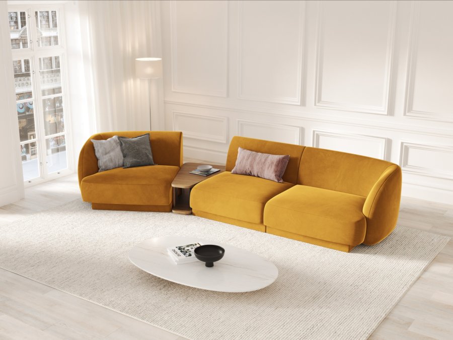 MICADONI  Velvet Left Modular Sofa, 
