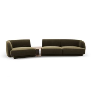MICADONI  Velvet Left Modular Sofa, 