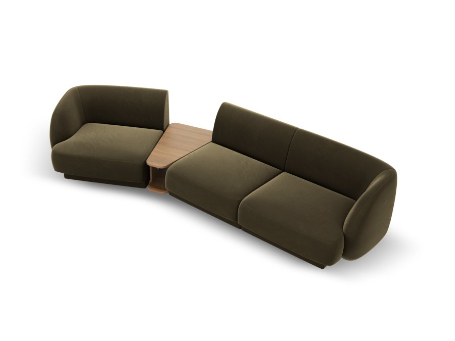 MICADONI  Velvet Left Modular Sofa, 