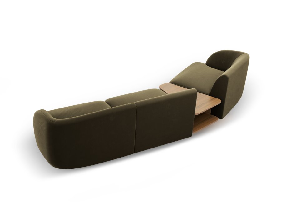 MICADONI  Velvet Left Modular Sofa, 
