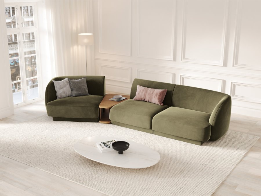MICADONI  Velvet Left Modular Sofa, 