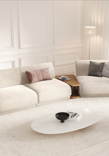 MICADONI  Velvet Right Modular Sofa, 