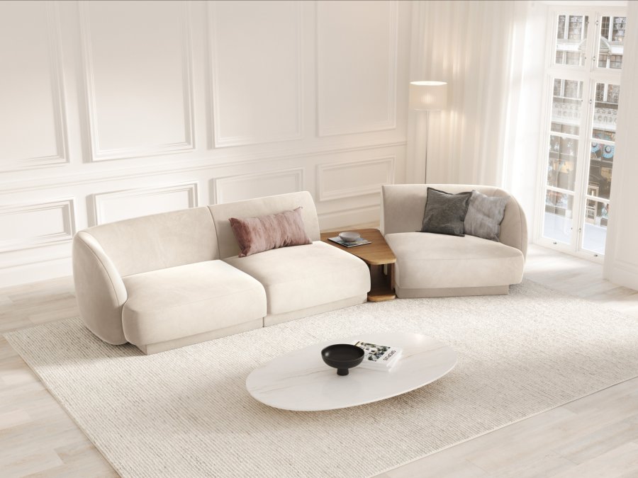 MICADONI  Velvet Right Modular Sofa, 