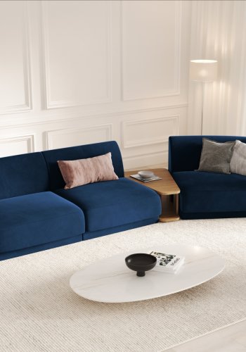 MICADONI  Velvet Right Modular Sofa, 