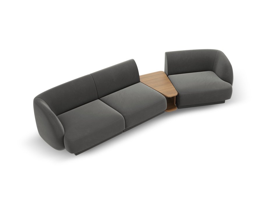 MICADONI  Velvet Right Modular Sofa, 