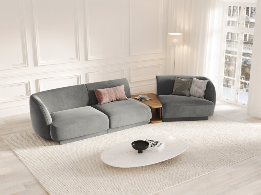 MICADONI  Velvet Right Modular Sofa, 