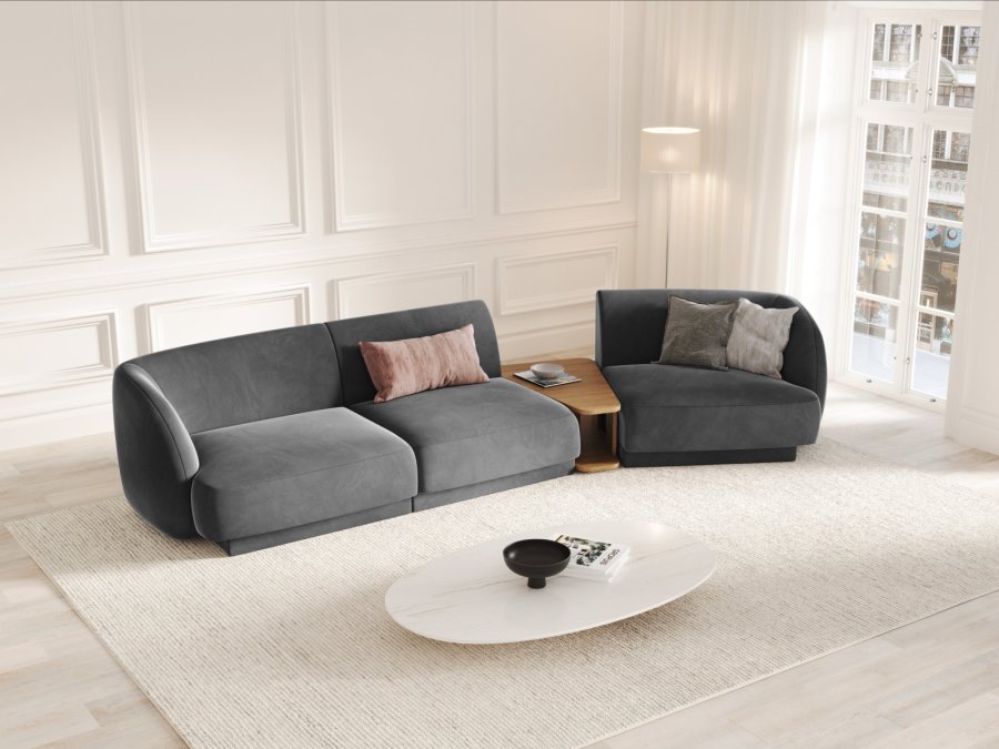 MICADONI  Velvet Right Modular Sofa, 