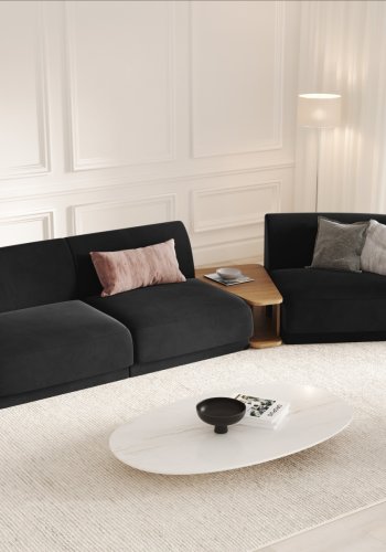 MICADONI  Velvet Right Modular Sofa, 