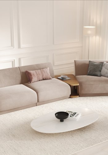 MICADONI  Velvet Right Modular Sofa, 