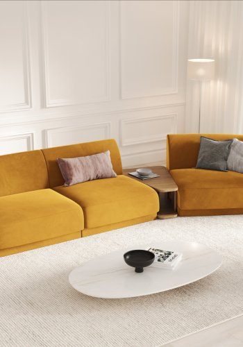 MICADONI  Velvet Right Modular Sofa, 