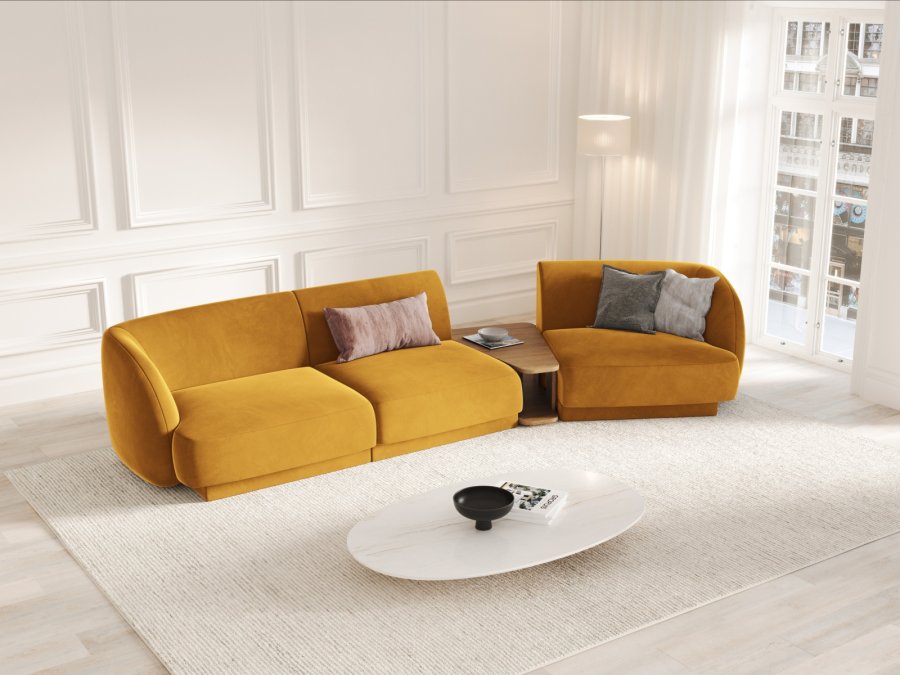 MICADONI  Velvet Right Modular Sofa, 