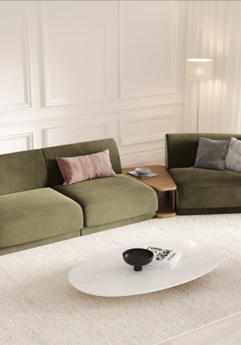 MICADONI  Velvet Right Modular Sofa, 